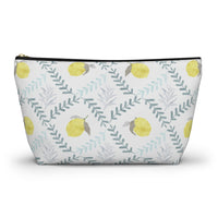 Lemon Tile Accessory Pouch w T-bottom in Aqua